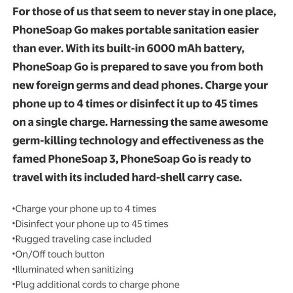 Phone Soap Go Ultraviolet Phone Sanitizer Blue Indigo Keys Wallets - Picture 6 of 14